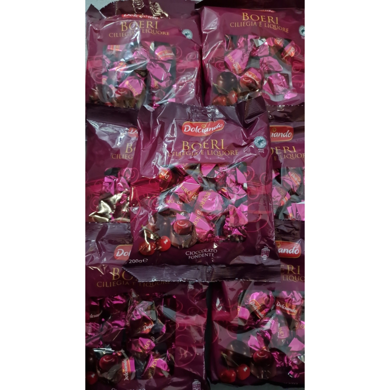 Шоколадні цукерки вишня у лікері Dolciando Boeri 200г (Італія) Шоколадні цукерки вишня у лікері Dolciando Boeri 200г (Італія)