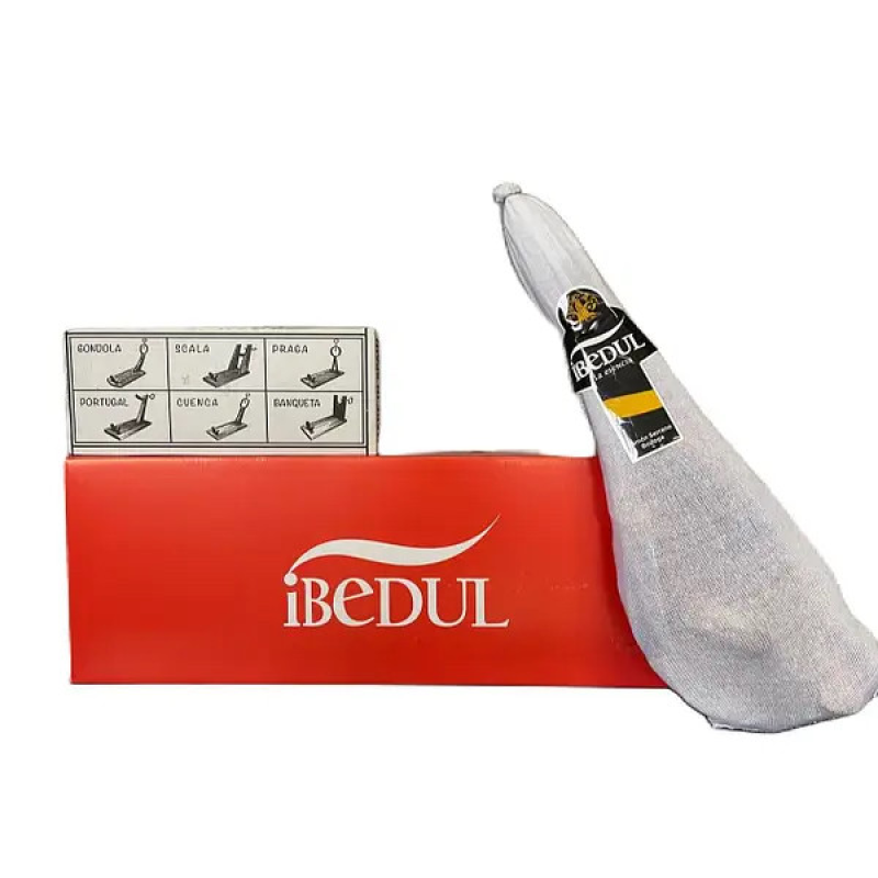 Хамон нога IBEDUL з підставкою та ножем в подарунковій упаковці, 6кг Хамон нога IBEDUL з підставкою та ножем в подарунковій упаковці, 6кг