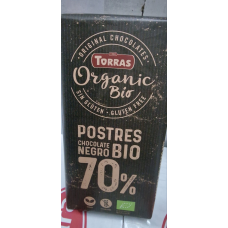 Шоколад чорний без глютена 70% какао Torras Bio organic 200г (Іспанія)